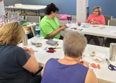 Quilters making ornaments