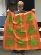 orange and green quilt
