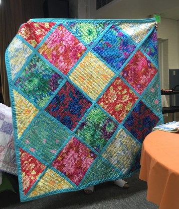 bright floral quilt